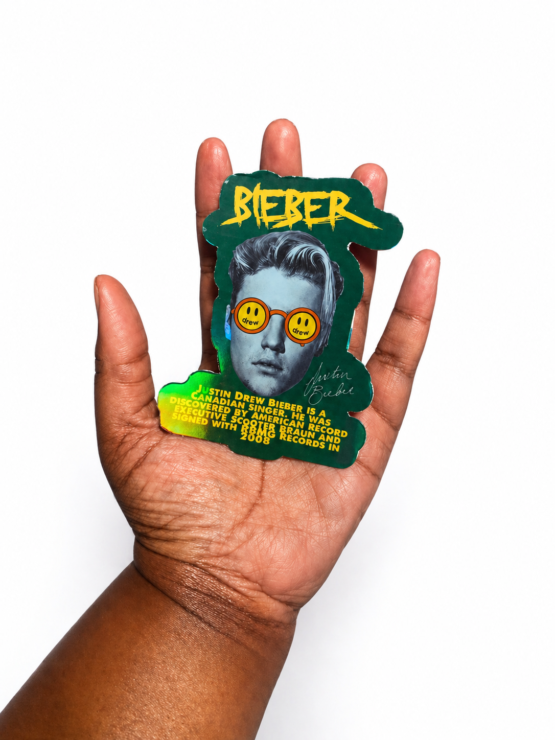 Justin Bieber Holographic Waterproof Sticker