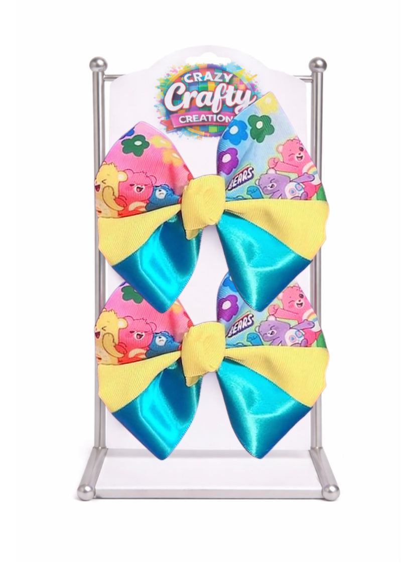 Colorful Bear Double Bow Tie Piggies